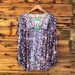 VINTAGE AMERICA | NWT Floral Women's Top XL